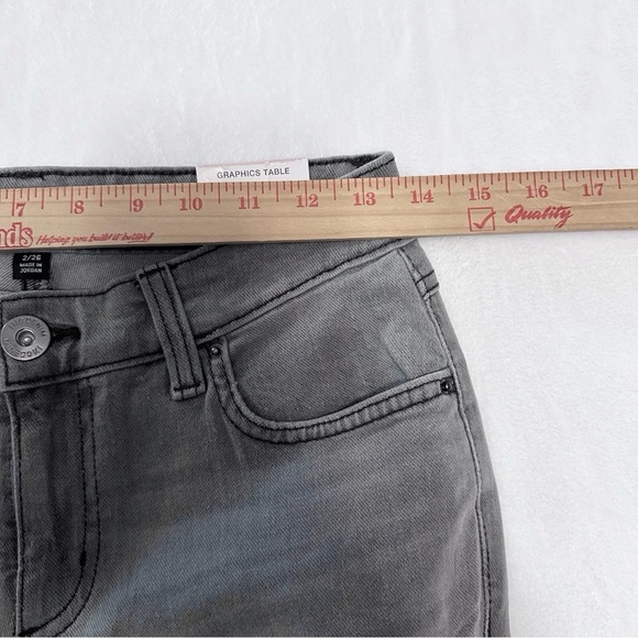 INC Denim Mid Rise Straight Jeans 2/26 Gray Fade Wash Distressed NWT - Picture 9 of 12